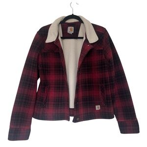 Carhartt Juniors Red Plaid Jacket size 12/14 Large